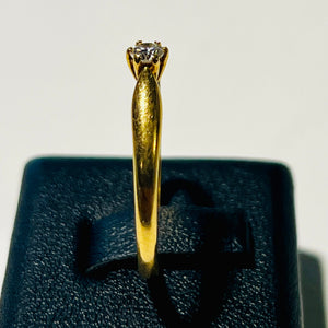 Solitaire en Or Jaune Diamants 18k - 2.46 Grs - Taille 60