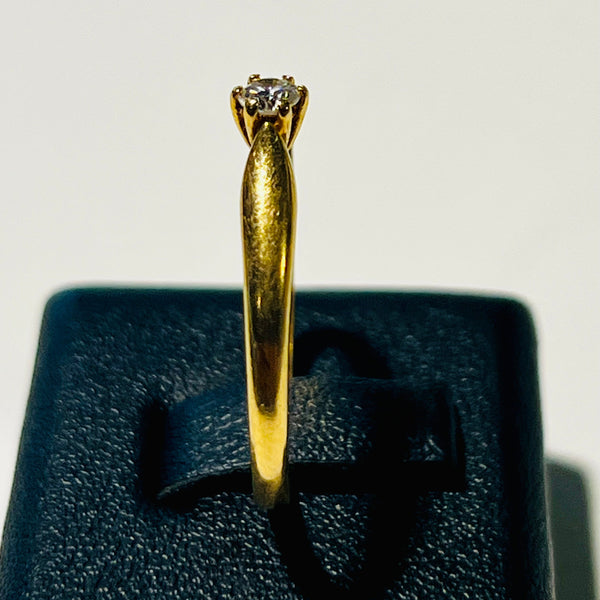 Solitaire en Or Jaune Diamants 18k - 2.46 Grs - Taille 60