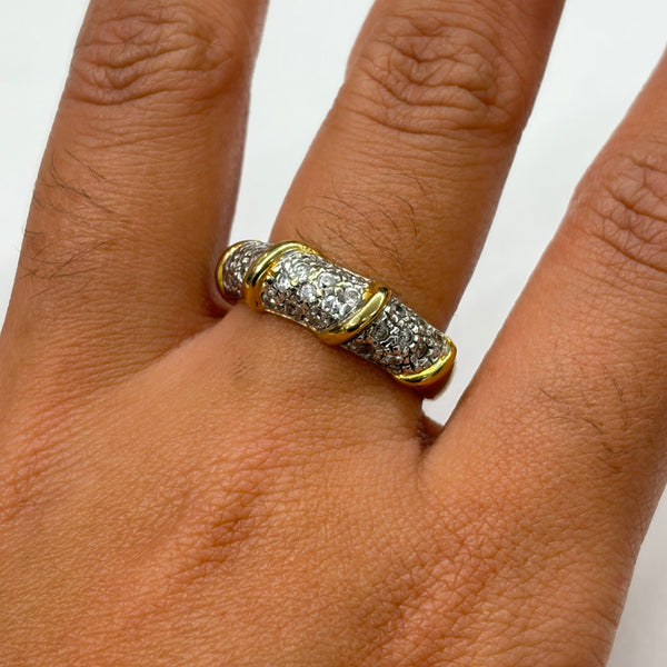 Bague en Or 750 avec 27 Zirconium - Taille 57