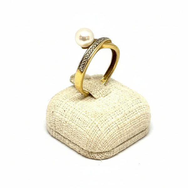 Superbe bague en or Jaune 18k avec 4 diamants