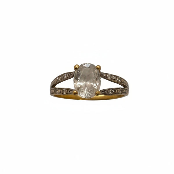 Bague Empierrée en Or Jaune 18 Carats - Taille 50