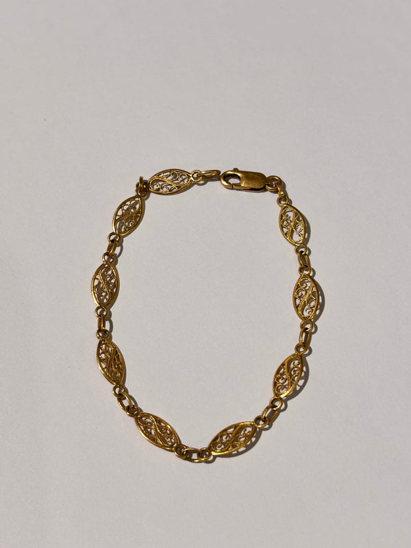 Bracelet Maillon Jaseron Or Jaune 18K Tête d'Aigle