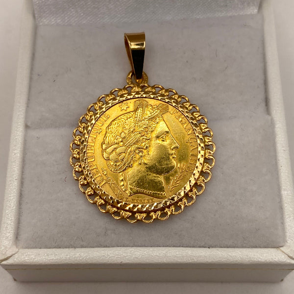 Pendentif Porte Pièce en Or Jaune 22K - 4.45g
