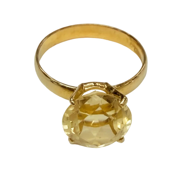 Bague avec Citrine en Or Jaune 18K