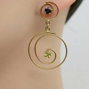 Boucles d'oreilles pendantes en Or jaune 18K - 1.48g