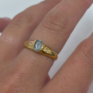 Bague Solitaire Or Jaune 750/1000 et Oxyde de Zirconium