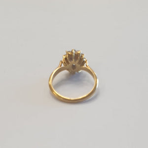 Bague marguerite en or jaune 18 K avec Oxyde de zirconium - T 51