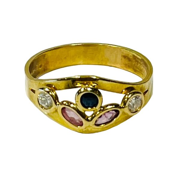 Bague en Or Jaune 18K avec Oxyde de Zirconium - T52 - 2.47gr
