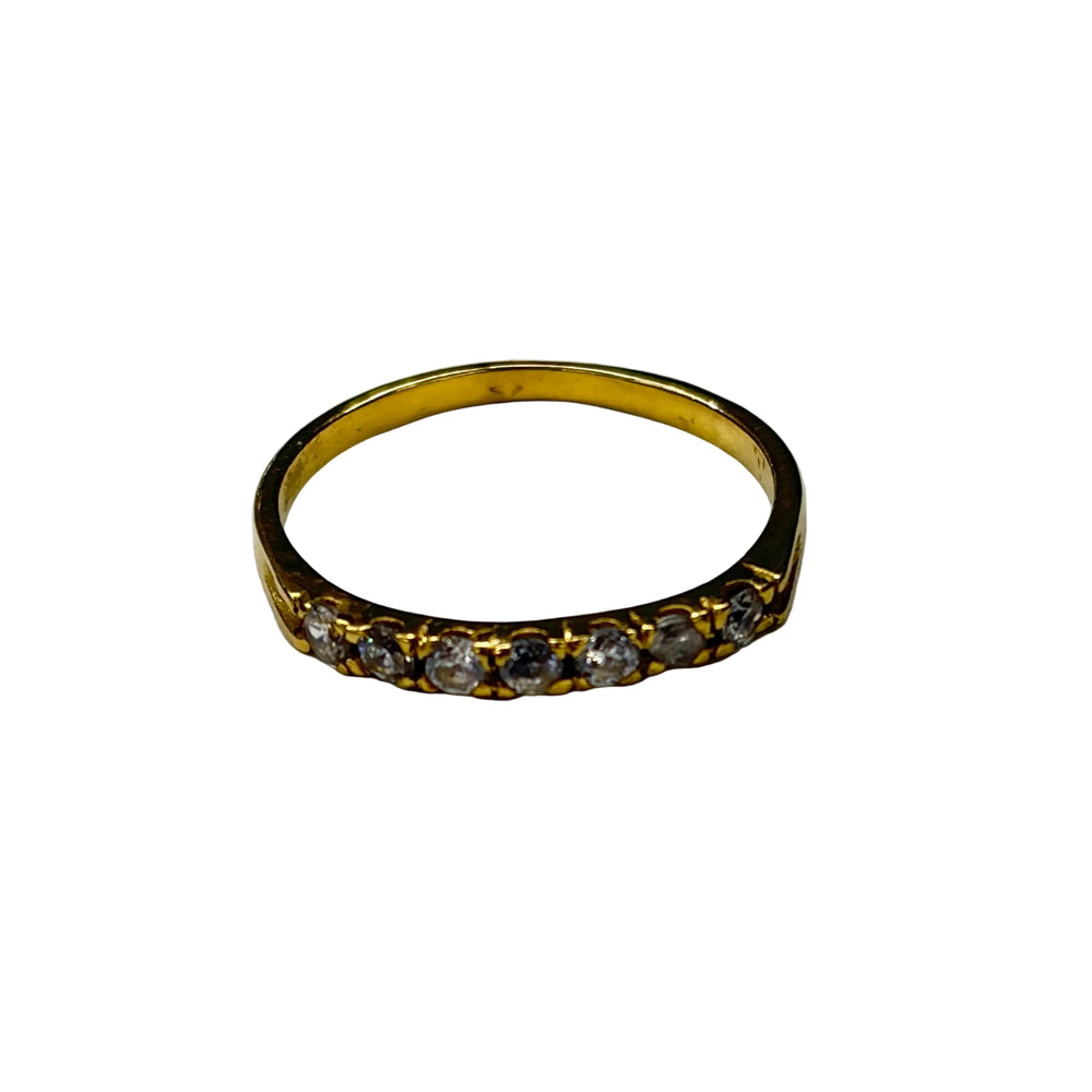 Bague Demi Tour Or Jaune 18k 750 avec oxyde de zirconium