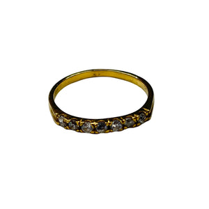 Bague Demi Tour Or Jaune 18k 750 avec oxyde de zirconium