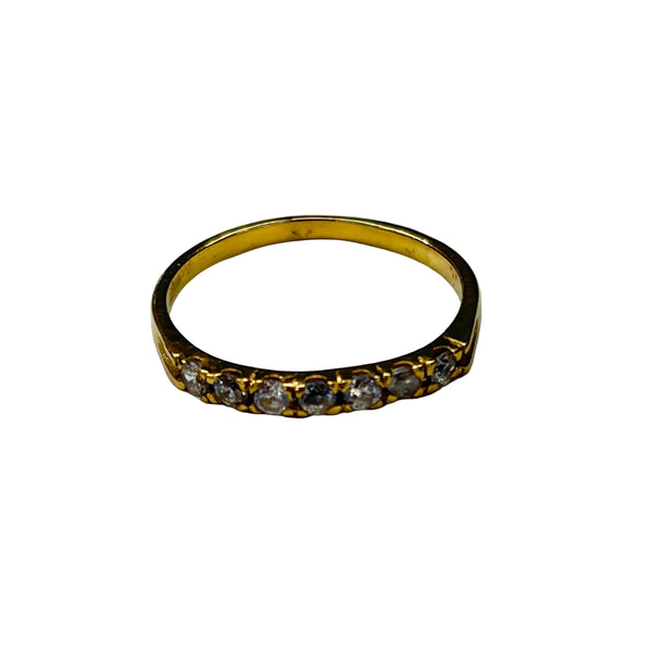 Bague Demi Tour Or Jaune 18k 750 avec oxyde de zirconium