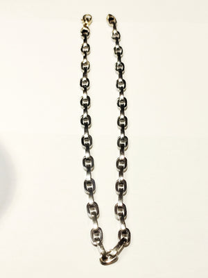 Collier Ras du Cou Or Jaune et Blanc 18K 48.14 Grs