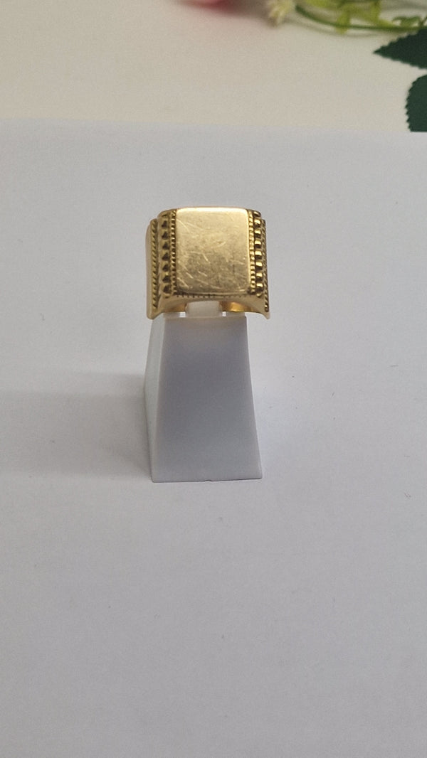 Bague Chevalière en Or Jaune 18K Taille-67