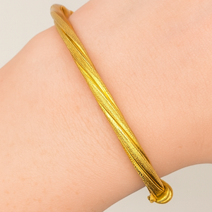 Bracelet Jonc Or Jaune 18 Carats 7.38 Grs Poids-7.38 Grs