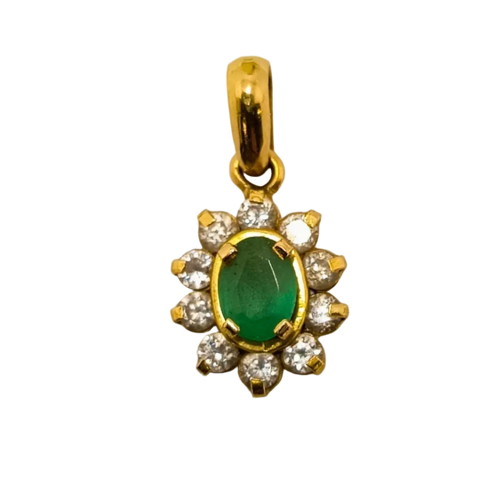 Pendentif Or Jaune Fleur avec Oxyde de Zirconium 18K - 2.10Grs