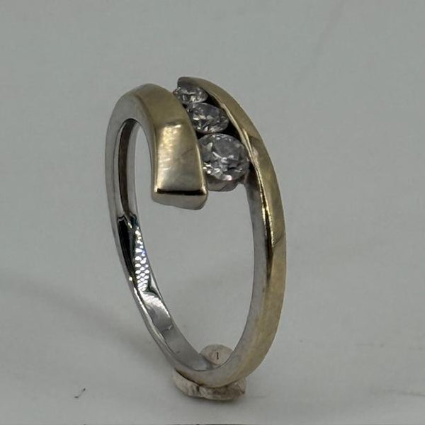 Bague Diamants Or Jaune/Blanc 18K Taille 49