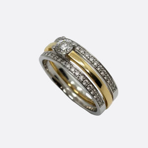 Bagues en or Jaune et Blanc avec diamants 18k - 3.05 G