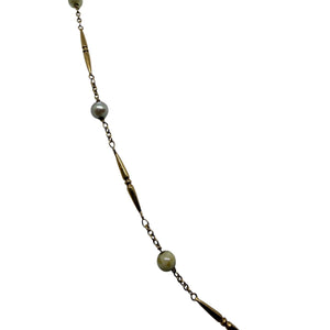 Collier Princesse en Or Jaune avec Perles Fantaisie 18k