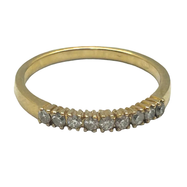 Bague Demi Tour en Or Jaune avec Diamants 18k