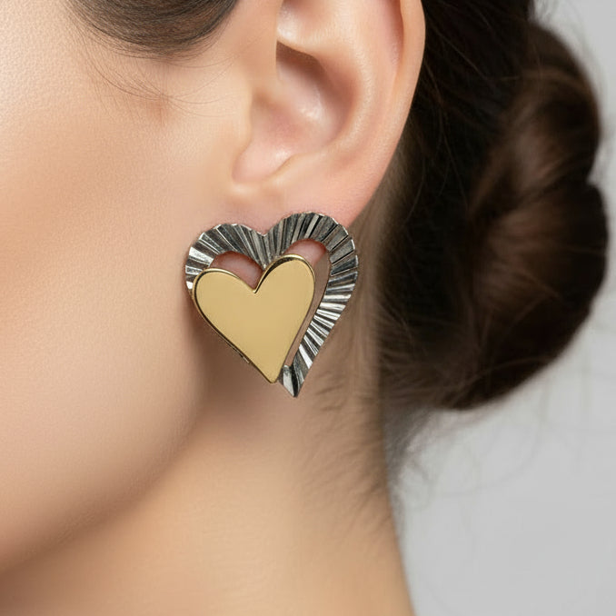 Boucles d’Oreilles en Or Jaune et Or Blanc 18K - 1.89g