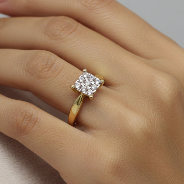 Bague Solitaire en Or Jaune 18k - 2.40 G