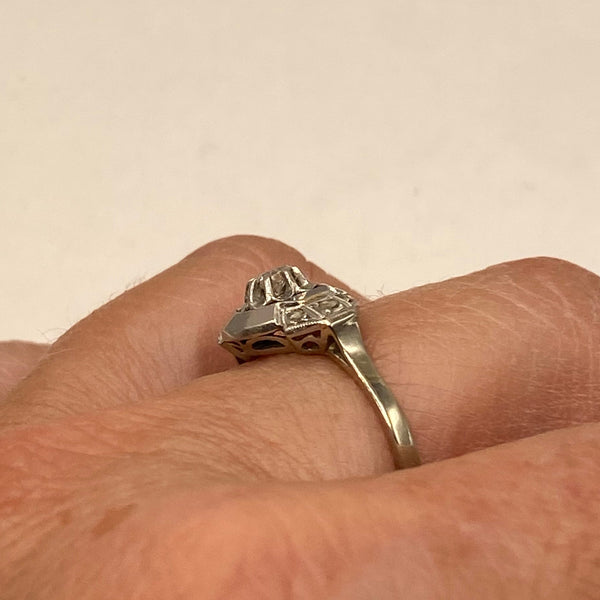 Bague en or gris 18K - Taille 56