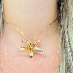 Pendentif Fleur de Vanille en Or Jaune 18k 5.23 Grs