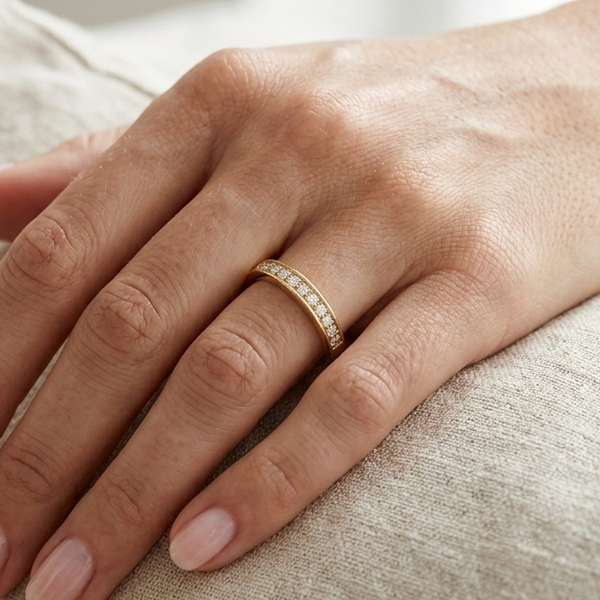 Bague Demi-Tour Or Jaune 18K - 2 G - T 53