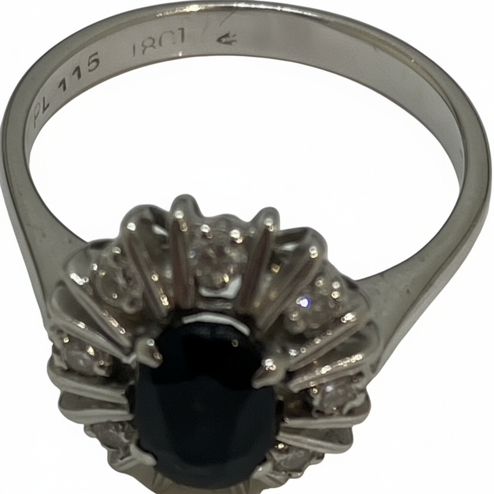 Bague en Argent et Or Blanc 18K - Taille 49