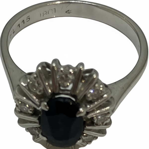 Bague en Argent et Or Blanc 18K - Taille 49