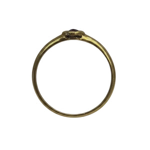 Bague en Or Jaune 18k avec pierre rouge