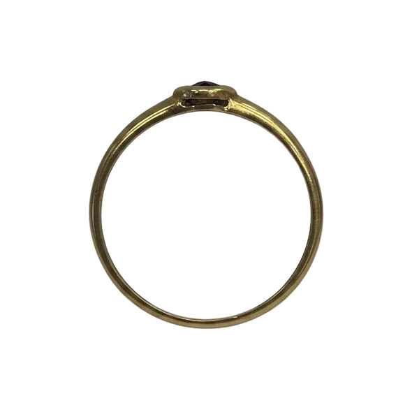 Bague en Or Jaune 18k avec pierre rouge