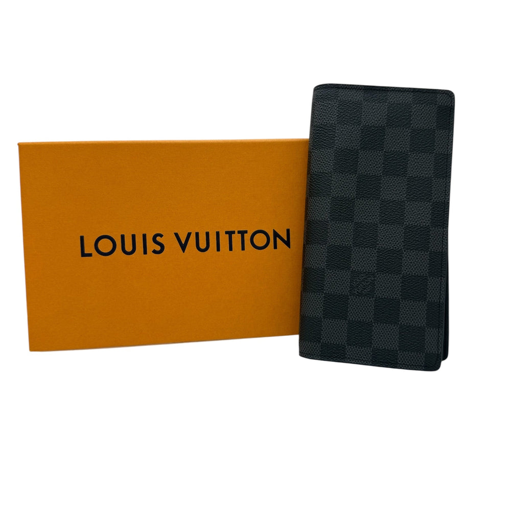 Portefeuille Louis Vuitton Brazza Gris/Noir en Très Bon Etat