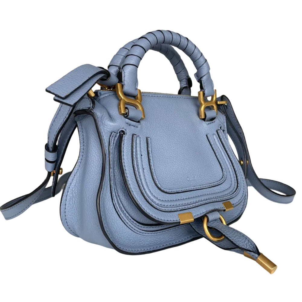 Sac à bandoulière Chloé Marcie en cuir bleu