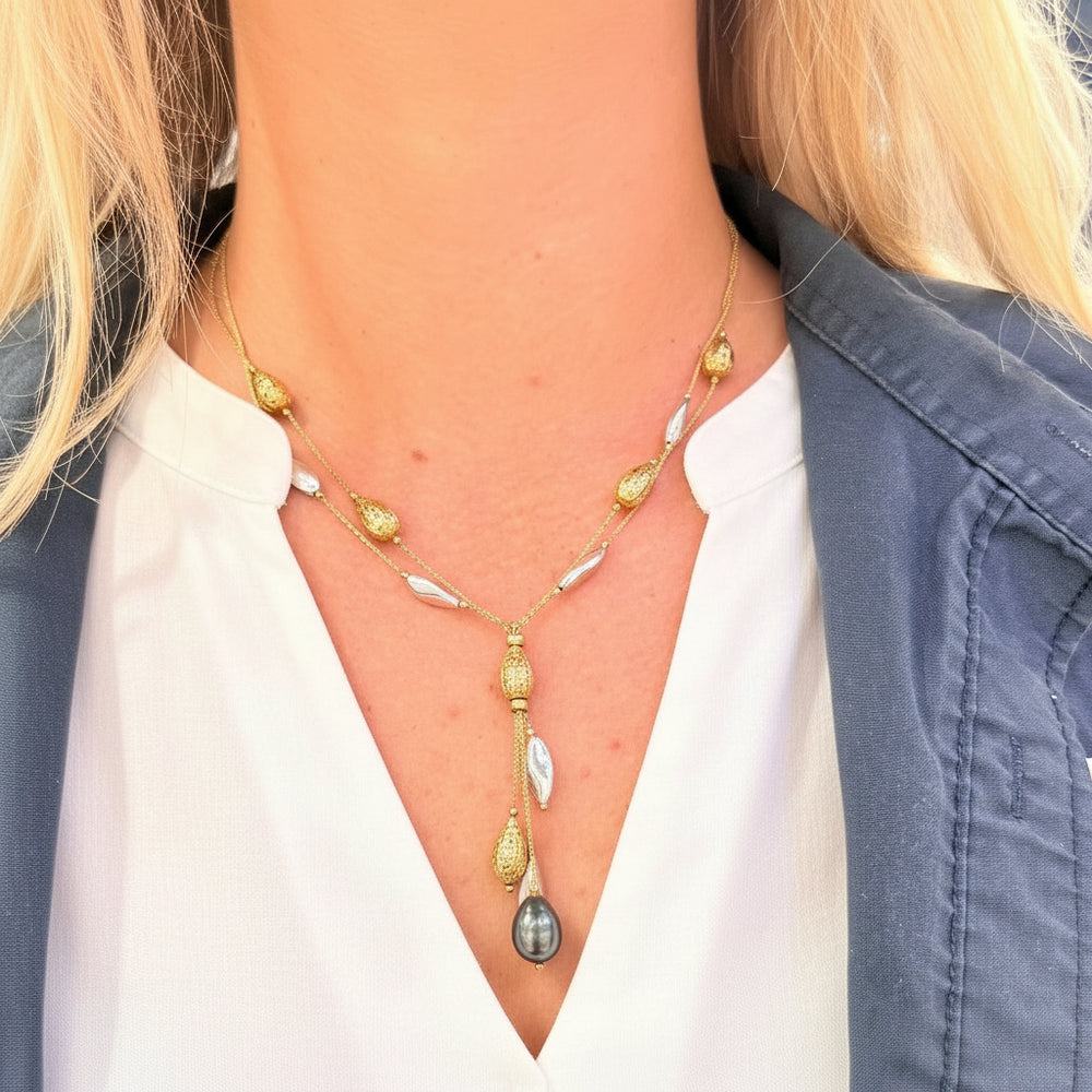 Collier Matinée Or Jaune et Blanc 18K - 14.96g