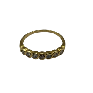 Bague Demi-Tour en Or Jaune Diamants 18K - Taille 56- 2.29g