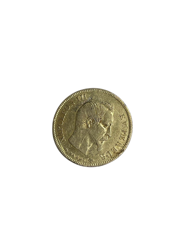 Pendentif Or Jaune Empereur Napoléon III 1855 - 10 Francs Titrage : 900