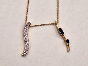 Collier Princesse en Or Jaune avec Diamants et Saphirs