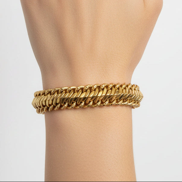 Bracelet Gourmette en Or Jaune 18K - 32.11g