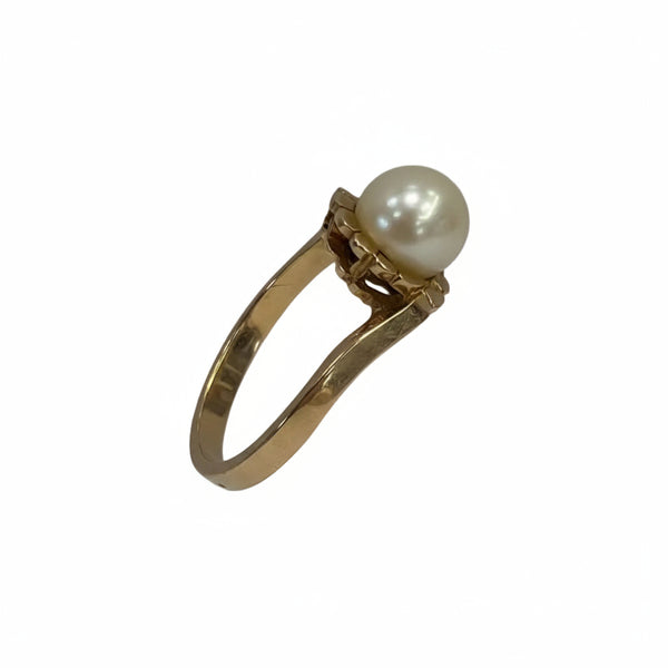Bague en Or Jaune avec Perle Nacrée 18k