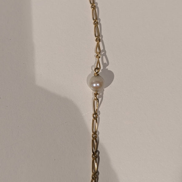 Collier Ras du Cou en Or Jaune avec Perles Naturelles