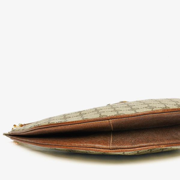 Sac porté épaule Gucci Hobo en toile GG supreme beige