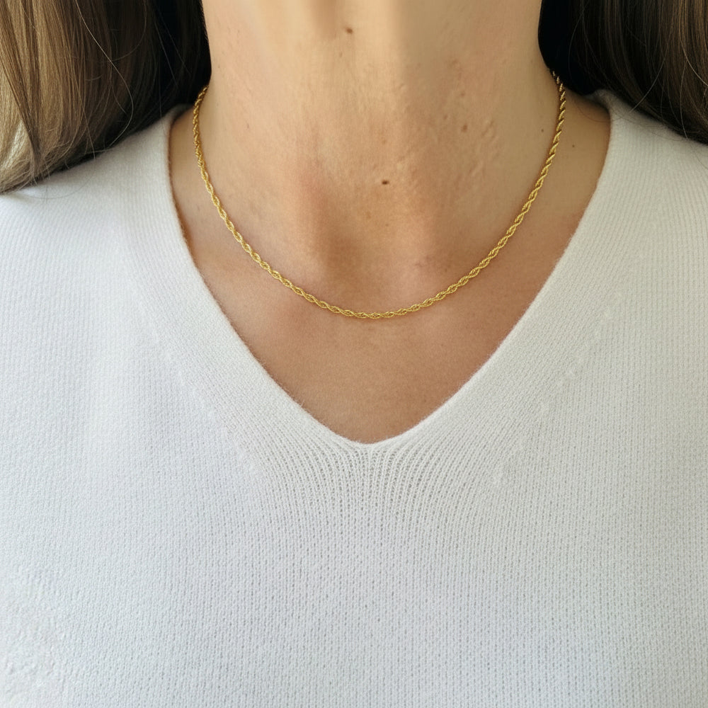 Collier Ras du Cou en Or Jaune 18K - 4.44g