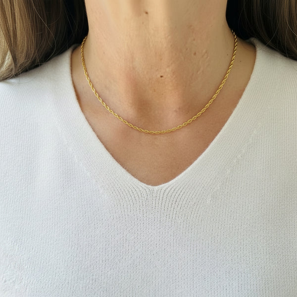 Collier Ras du Cou en Or Jaune 18K - 4.44g