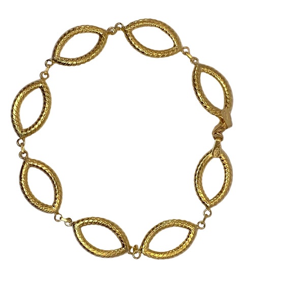 Bracelet Maillon en Maille Marquise en Or Jaune 18 Carats