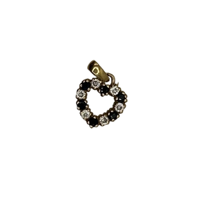Pendentif Médaille en Or Jaune 18K avec Saphirs et Zirconium