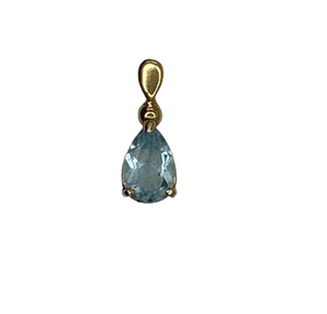 Pendentif Médaille Or Jaune 18K avec Topaze
