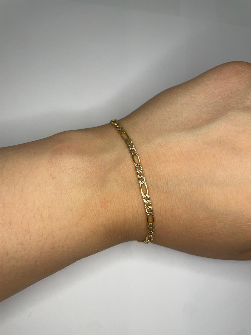 Bracelet Gourmette Figaro en Or Jaune 18 K - 4.02 Grs