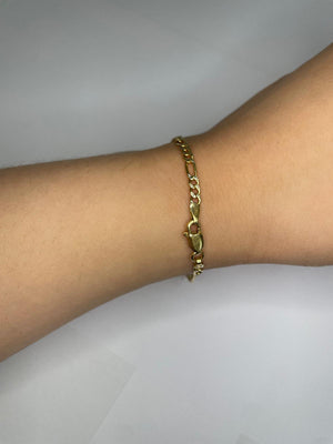 Bracelet Gourmette Figaro en Or Jaune 18 K - 4.02 Grs
