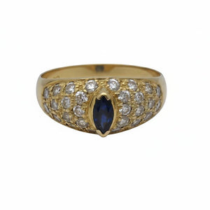 Bagues en or jaune saphir et zirconium Taille : 55